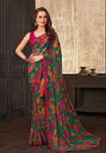 womens georgette fabric saree with blouse