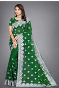 beautiful silver work georgette saree