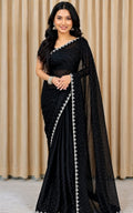 new georgette saree with running blouse