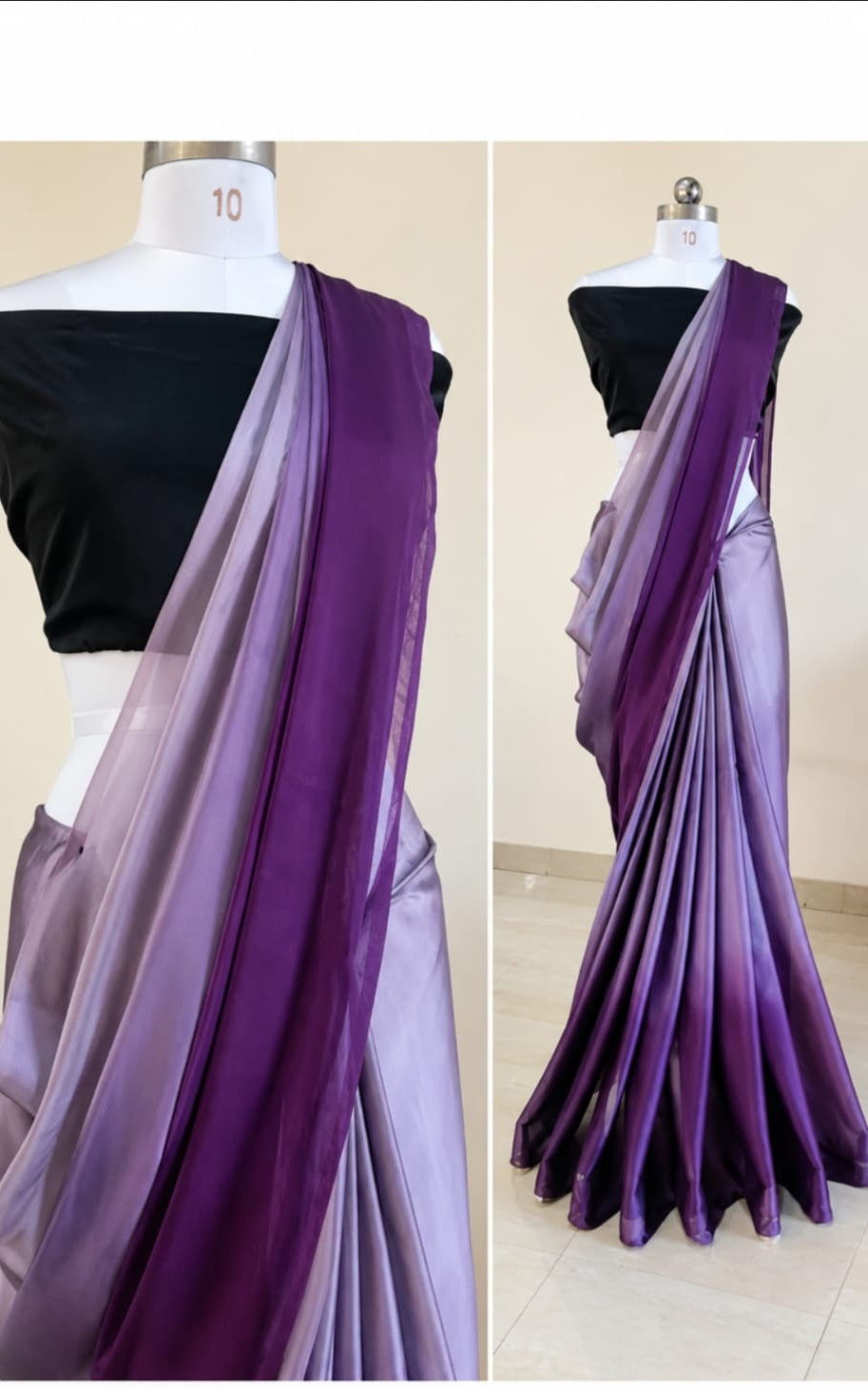 best purple ladies saree with blouse