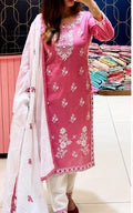 round neck kurta with duppata and bottomwear, calf length, sleeve length is three quater