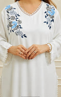 straight fit rayon kurta with bottomwear, calf length, sleeves length is three quater