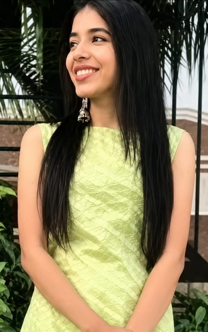 rayon kurta with palazzo, tassals and latkans, sleeveless, calf length