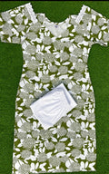 khadi cotton kurti with paijama, knee length, sleeve length is three quater