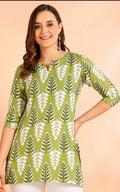 new rayon short kurti in V-neck, sleeve length is three quater