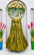 Sweetheart neck, maxi length, georgette fabric ladies gown