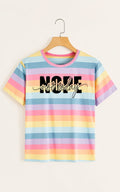 Strpied t shirt for womens in cotton blend fabric