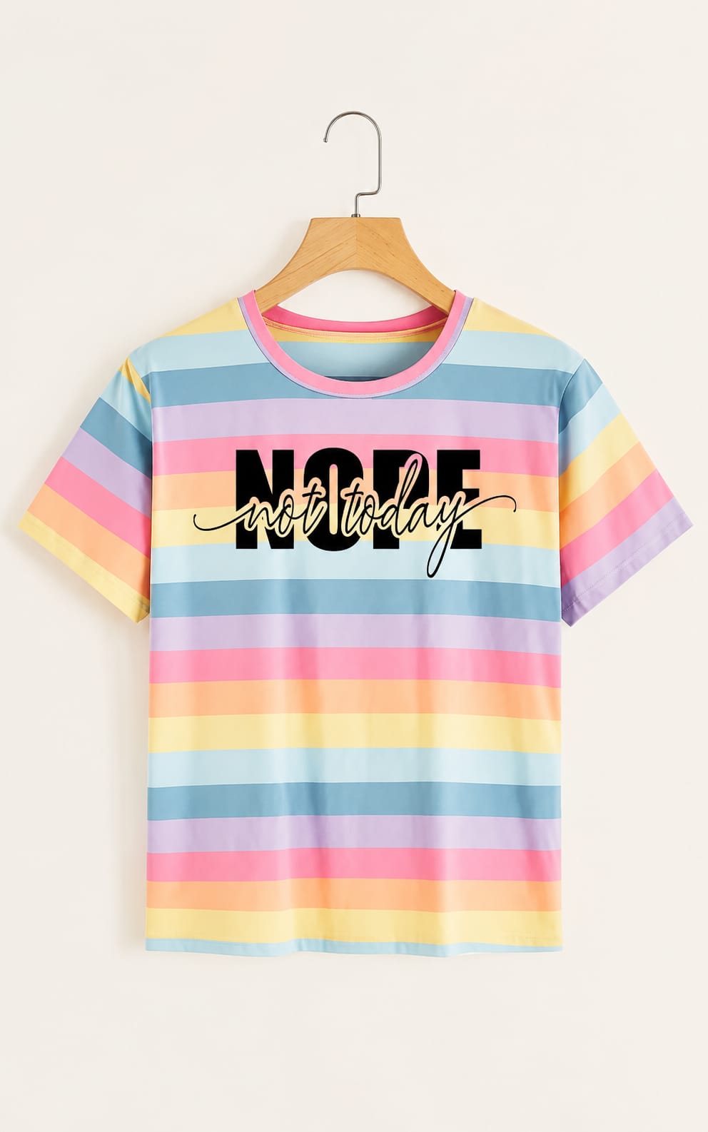 Strpied t shirt for womens in cotton blend fabric