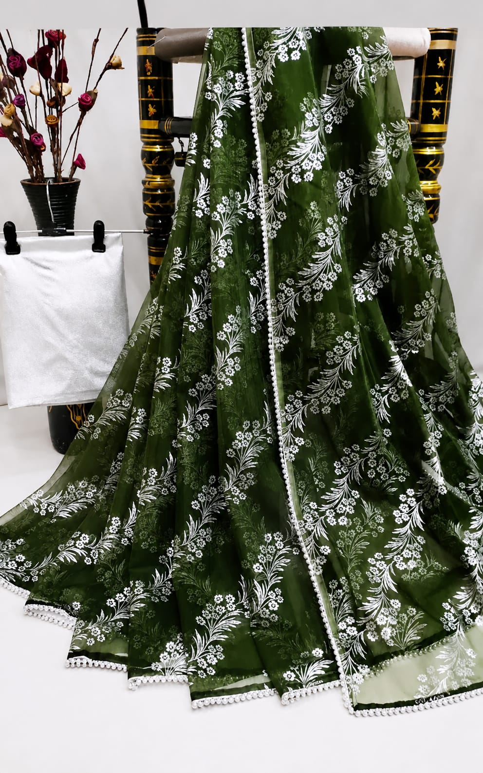Beautiful organza saree with Seprated blouse peice in brocade fabric