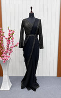Georgette saree for ladies with Seprated Blouse Piece
