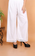 Womens Palazzos in rayon fabric, Full Length, Waist is Mid rise, Elastic waistband