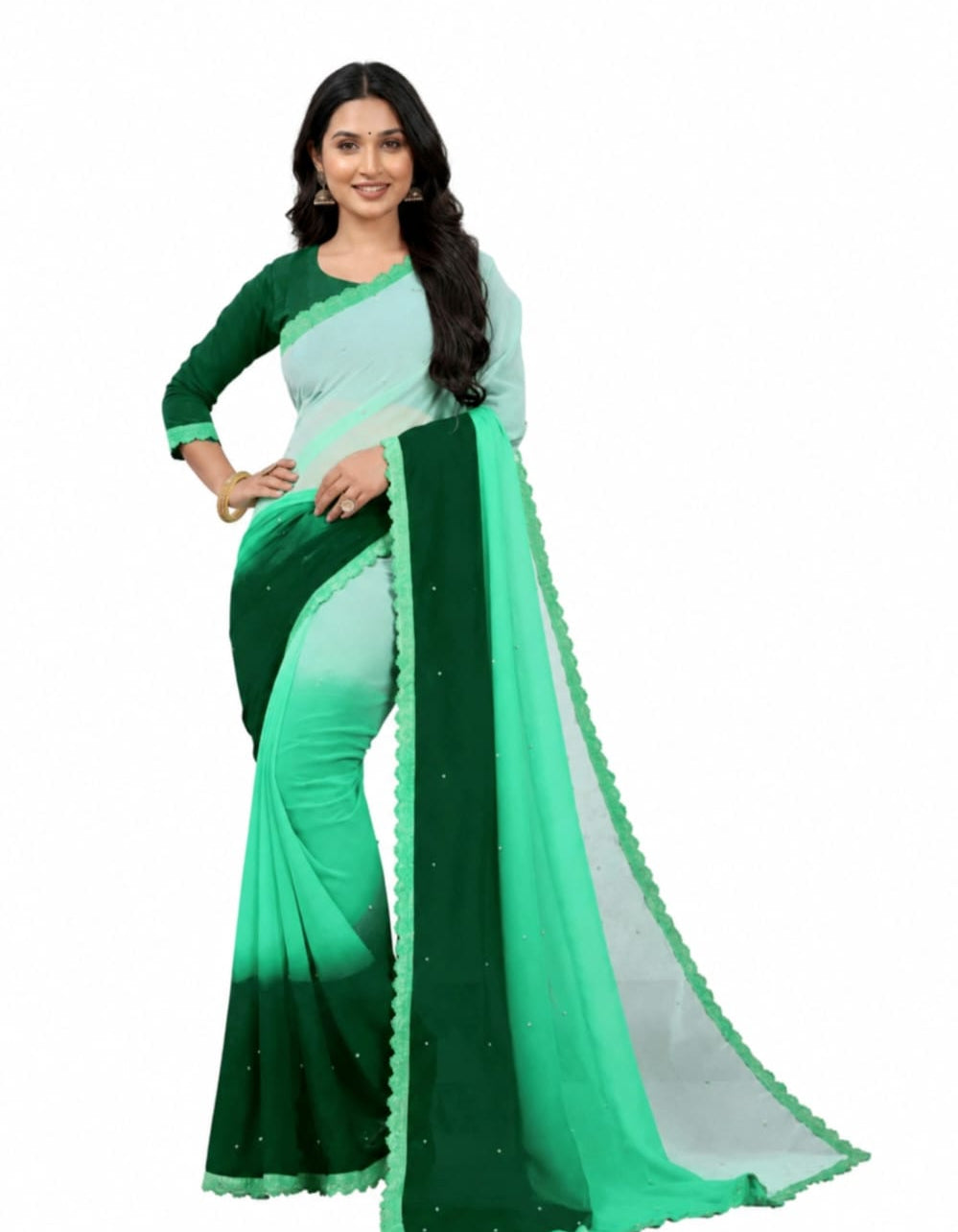 Skyblue Georgette Saree