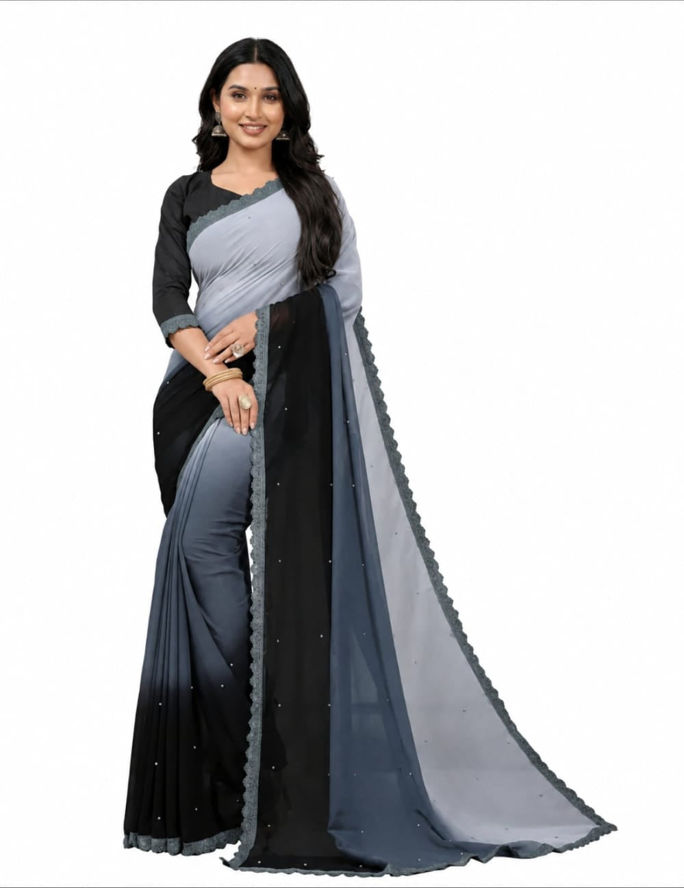 Skyblue Georgette Saree