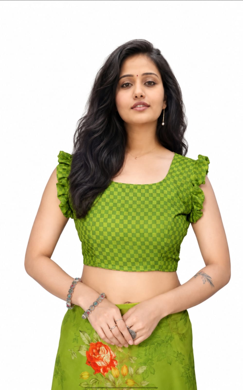 georgette flora printed saree with blouse