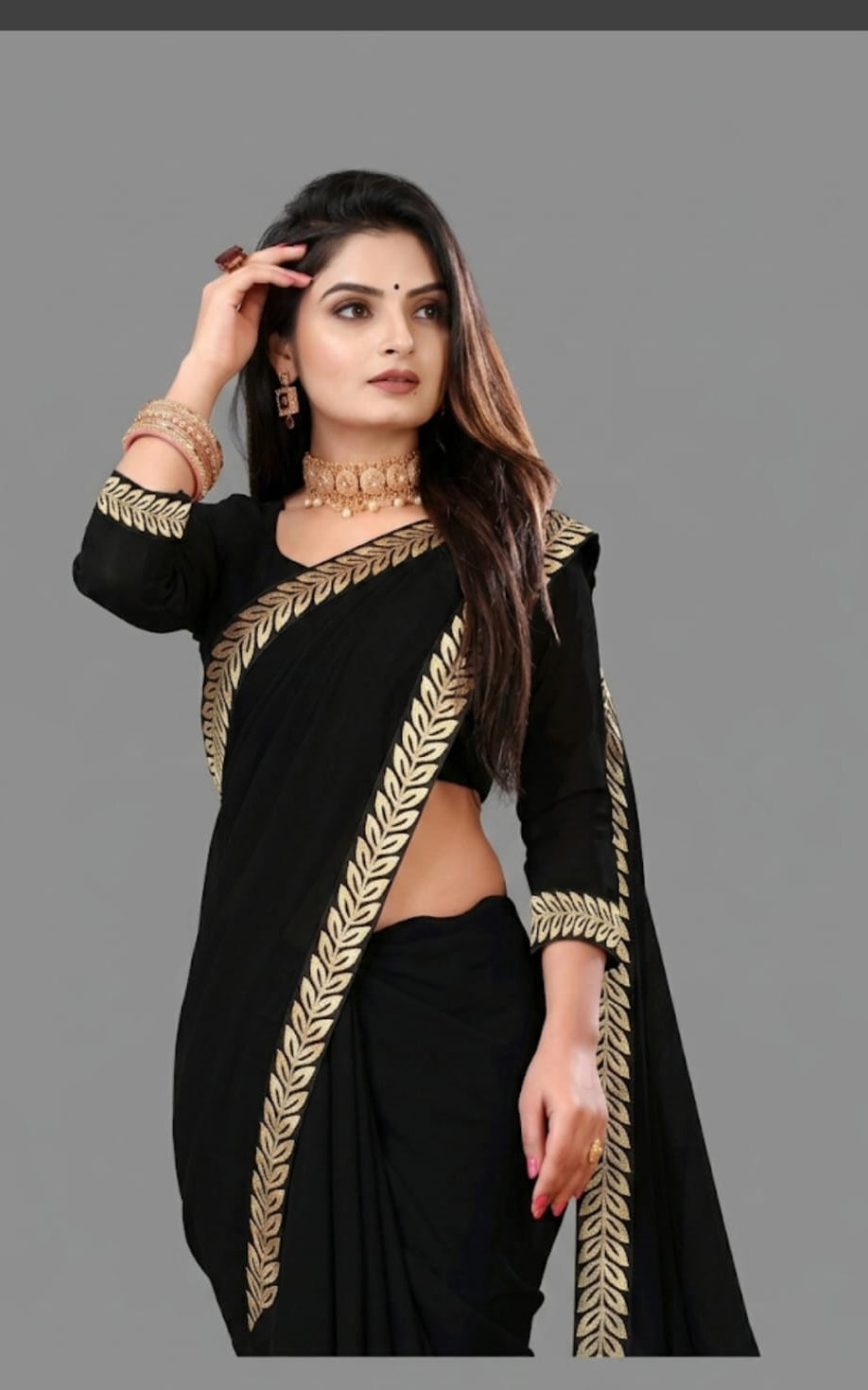 ladies plain regular wear saree