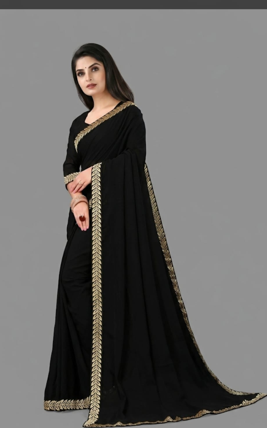 ladies plain regular wear saree