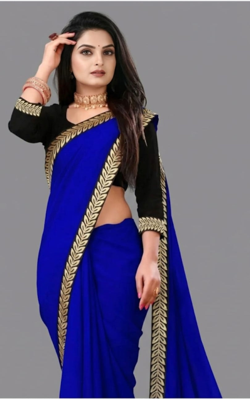 ladies plain regular wear saree
