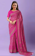 ladies printed georgette saree
