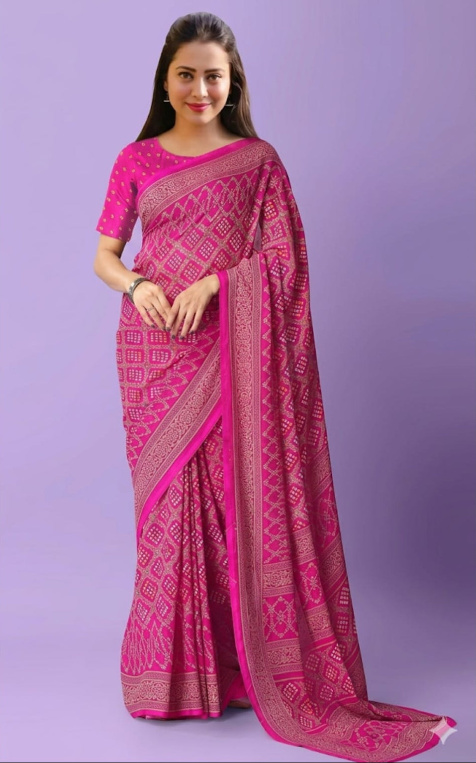 ladies printed georgette saree