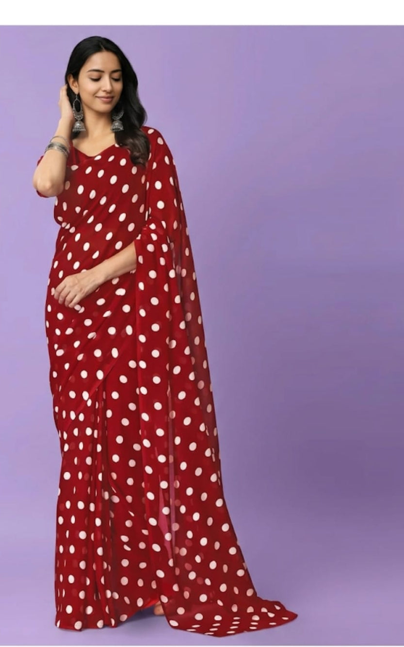 ladies printed georgette saree