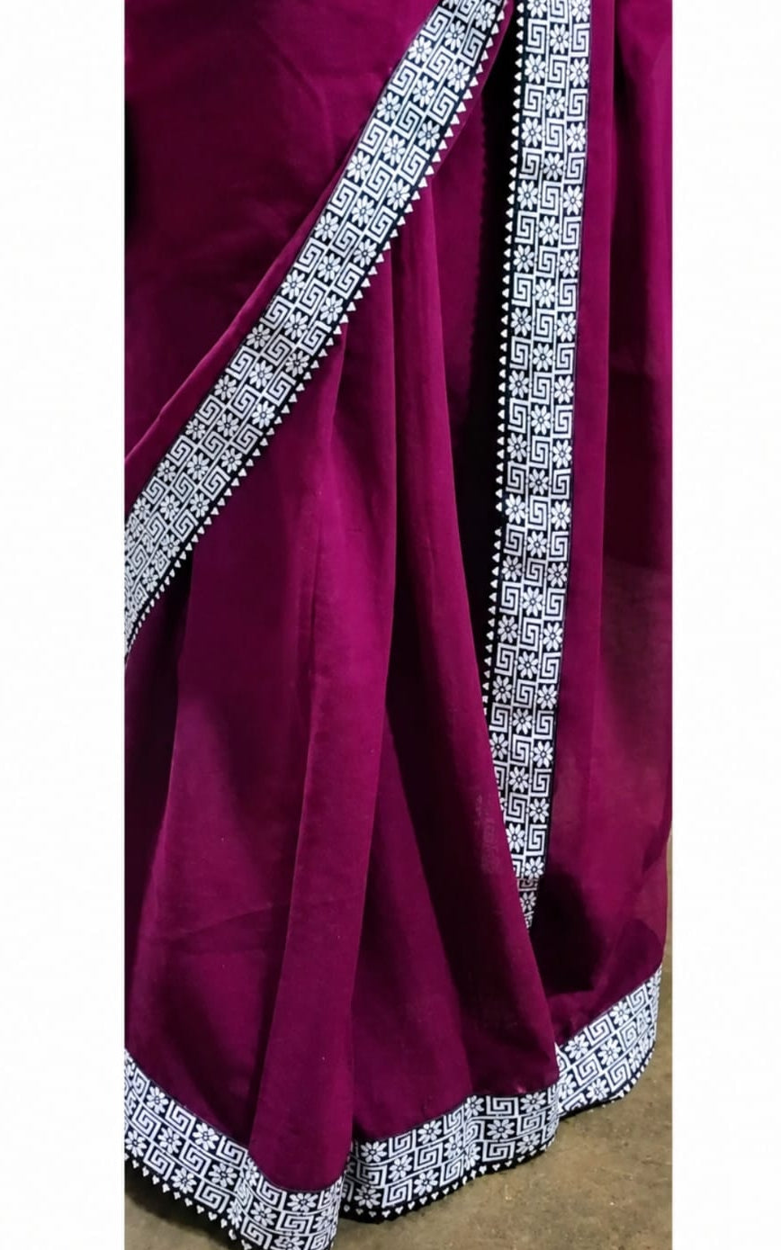 beautiful pink georgette saree