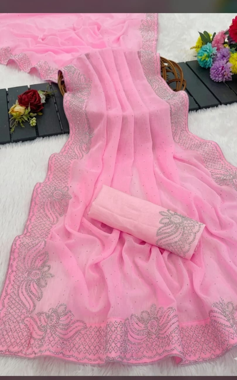 fancy traditional georgette saree