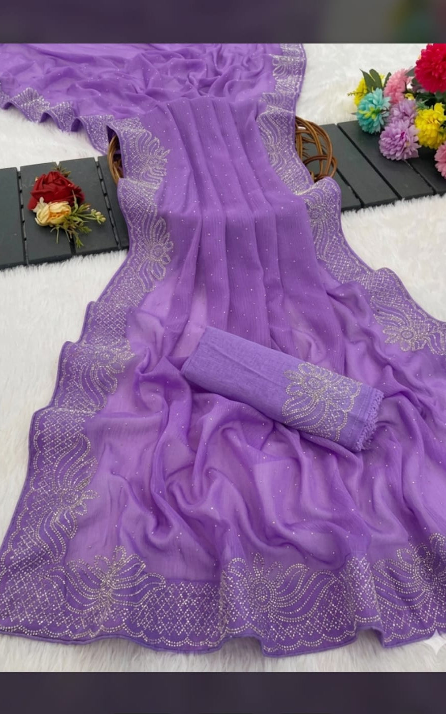 fancy traditional georgette saree