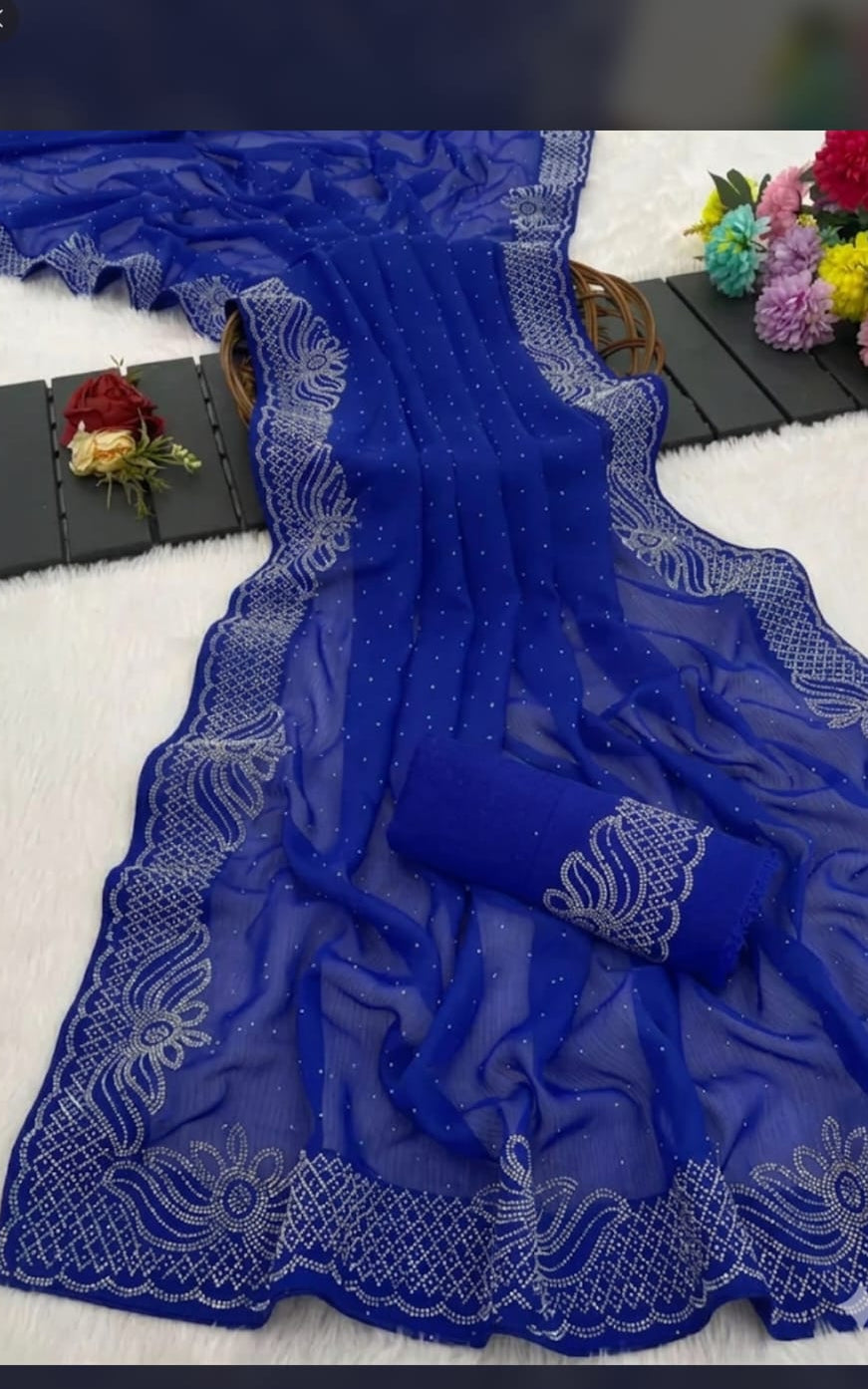 fancy traditional georgette saree