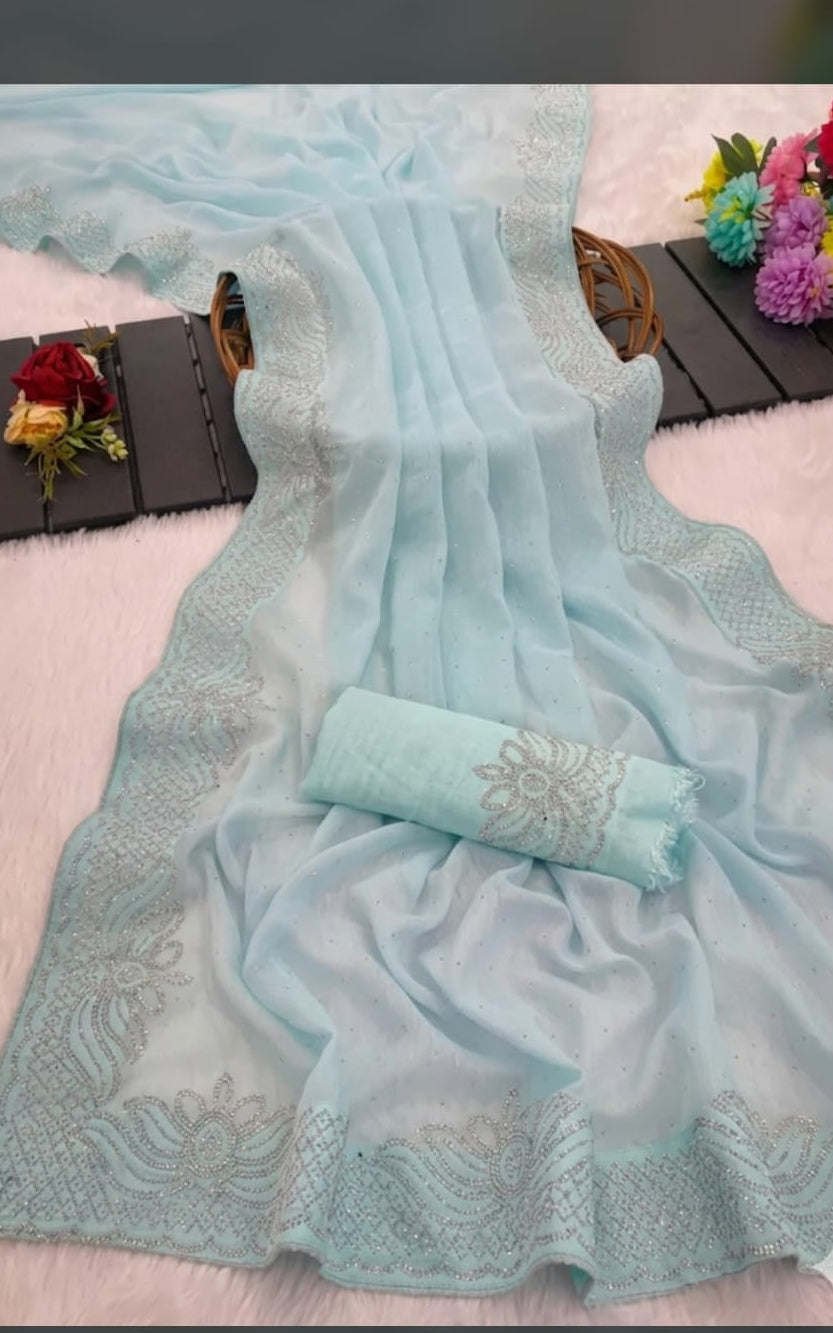 fancy traditional georgette saree