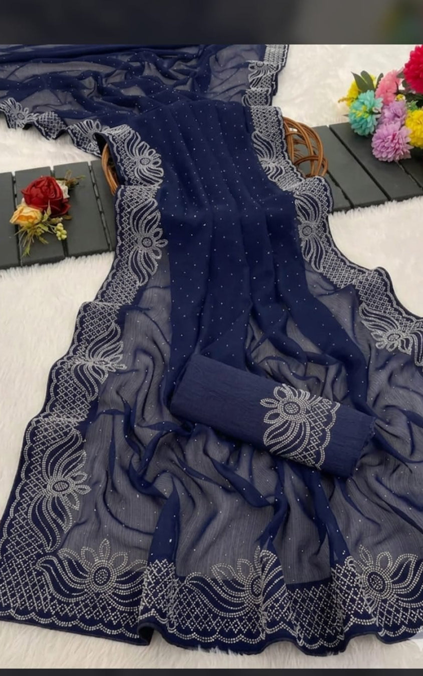 fancy traditional georgette saree