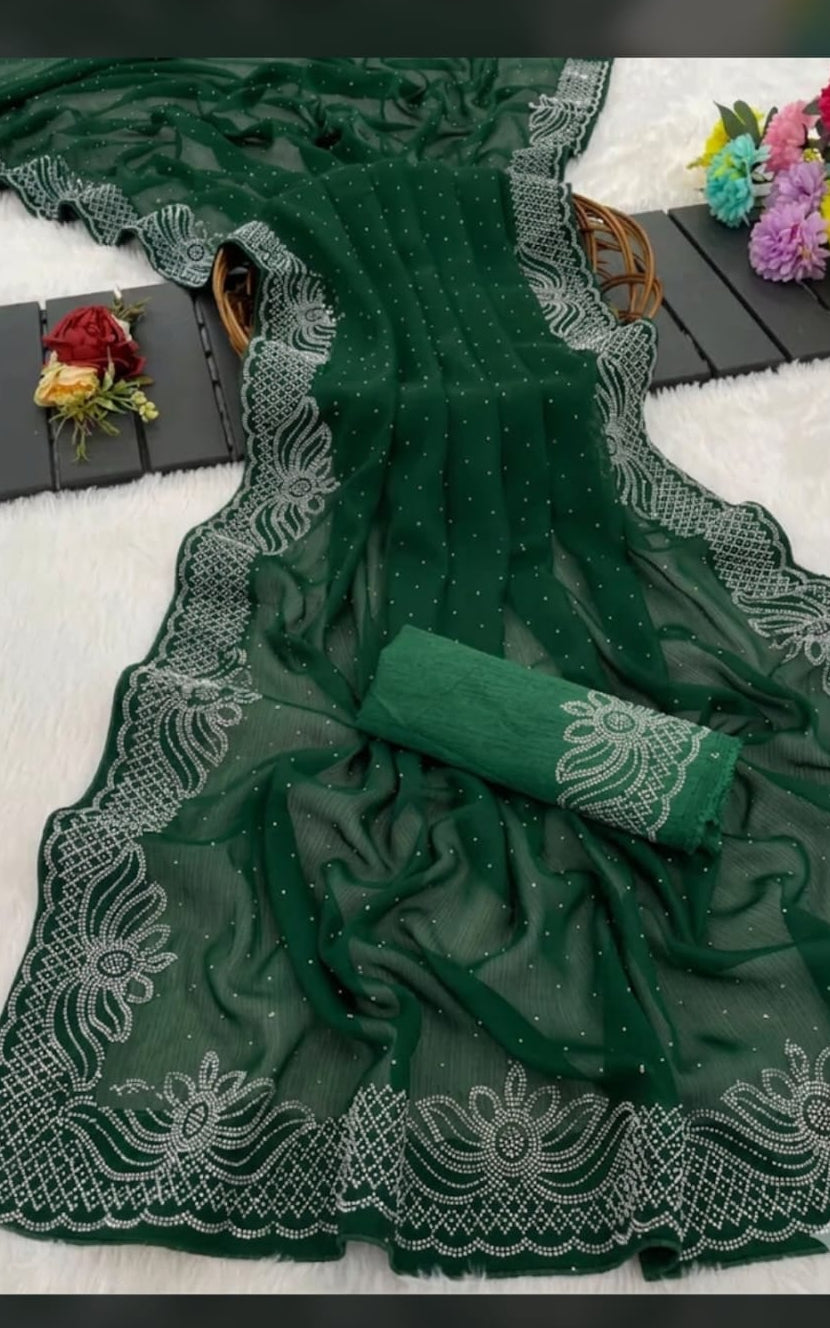 fancy traditional georgette saree