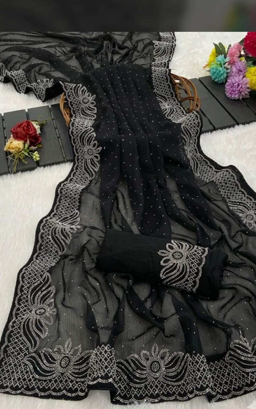fancy traditional georgette saree
