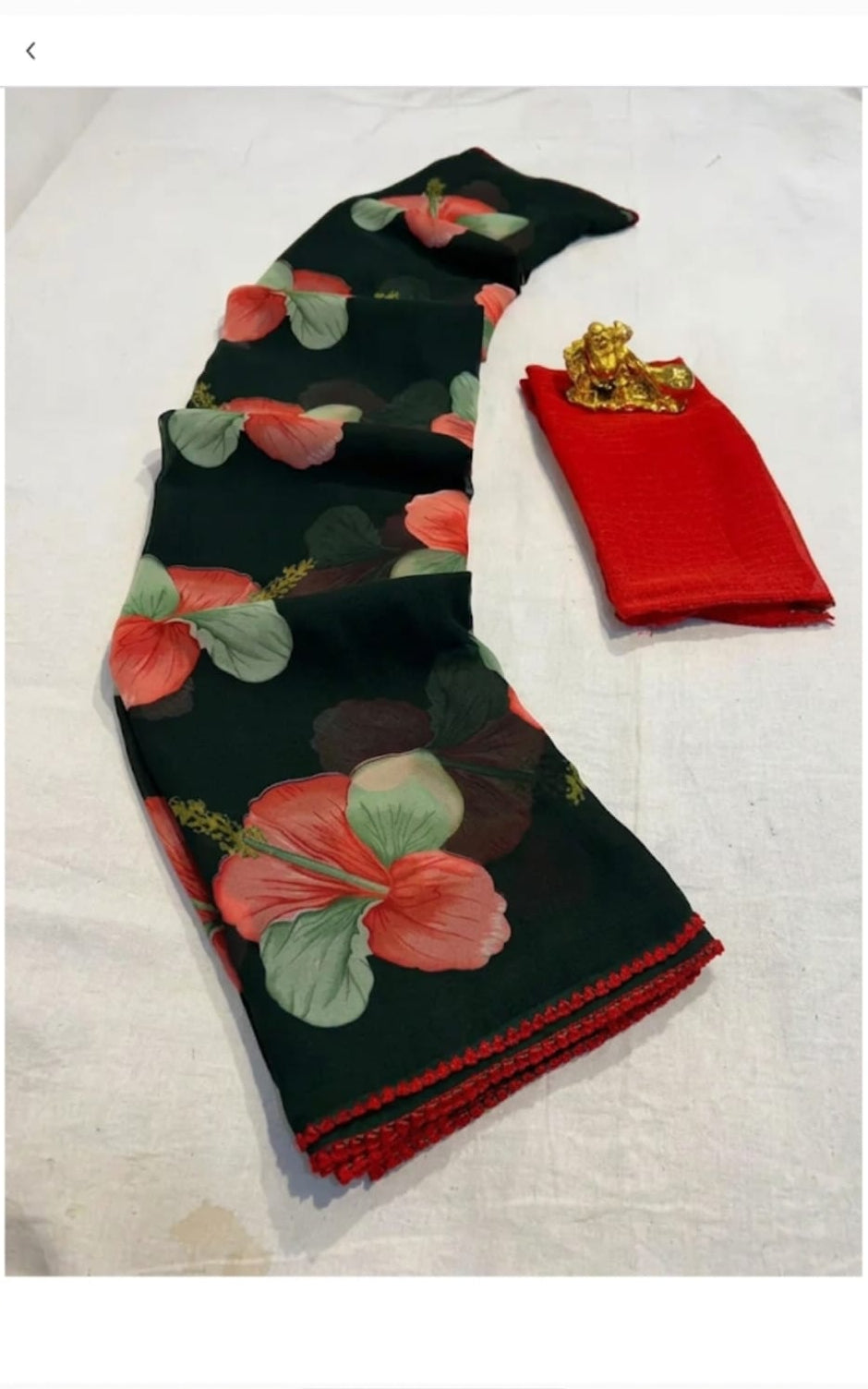 new georgette saree with running blouse