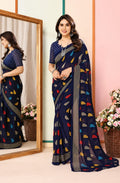 flora printed georgette saree