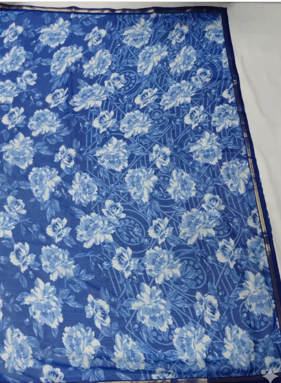 printed georgette saree