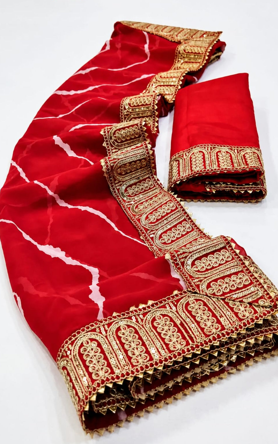 trending leheriya printed georgette saree