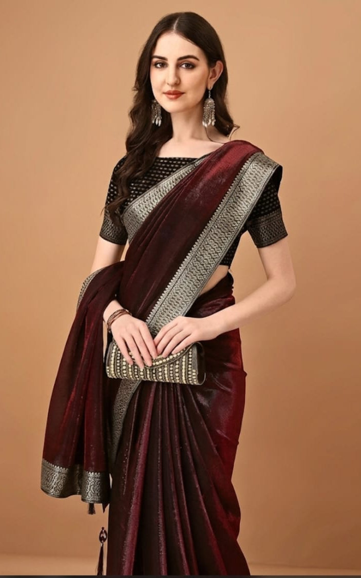 best chiffon saree with running blouse