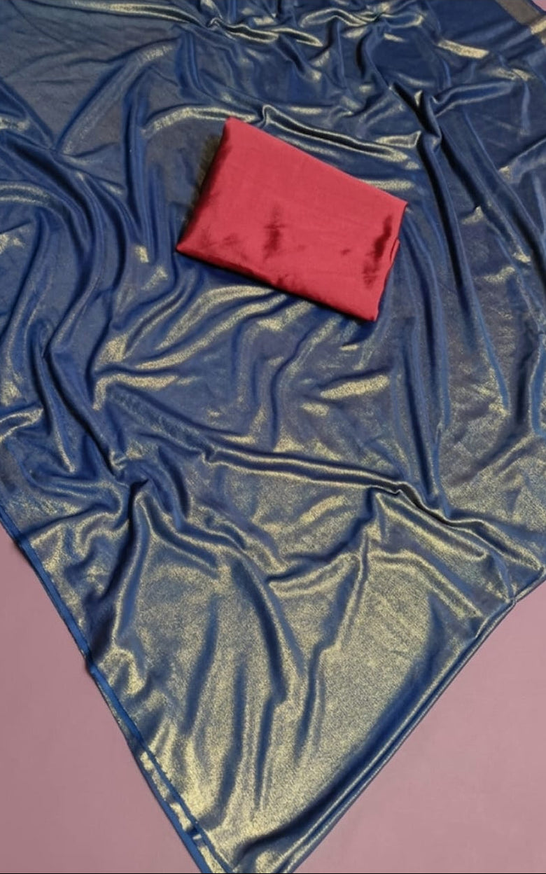 lycra blend saree with blouse peice