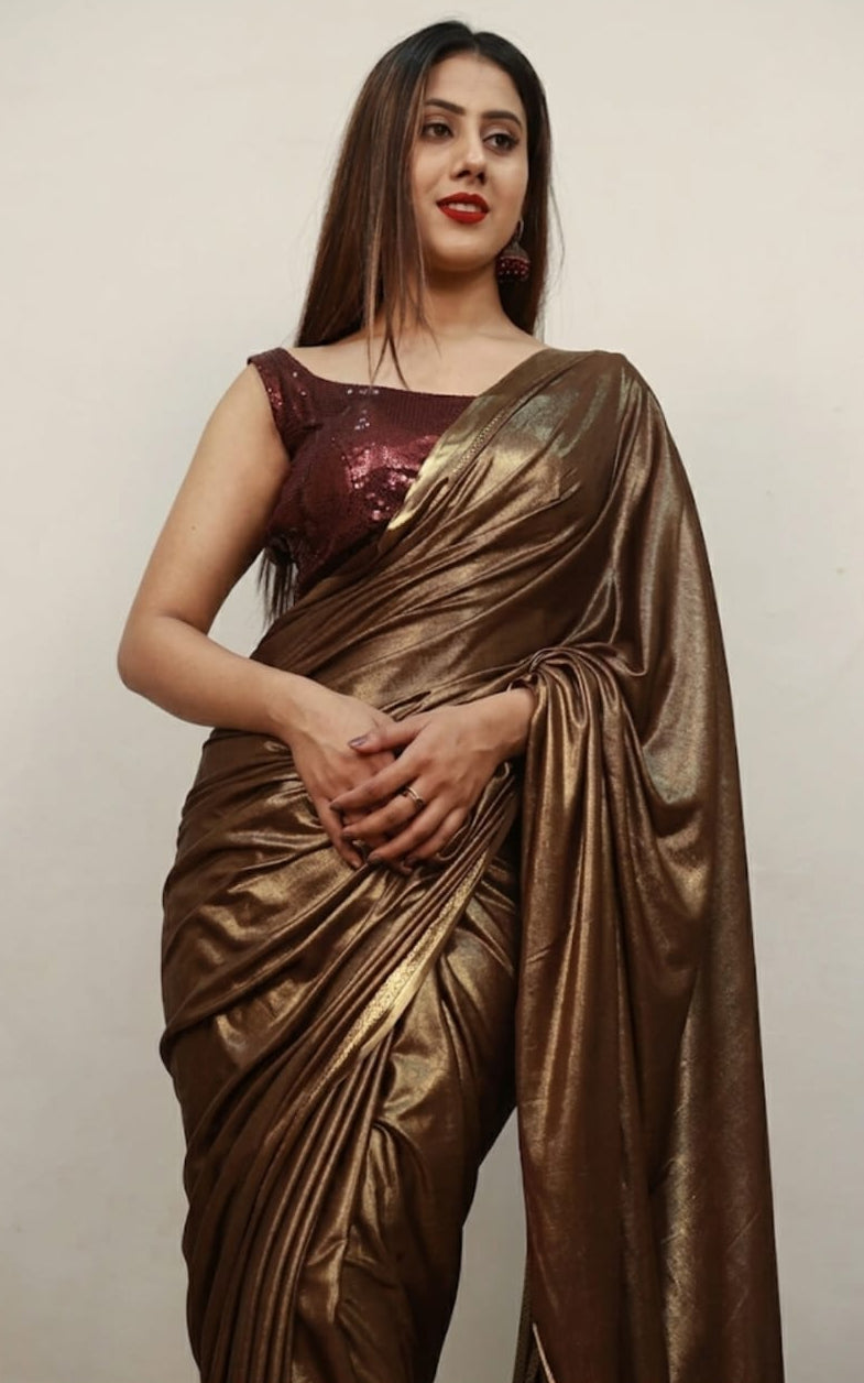 lycra blend saree with blouse peice