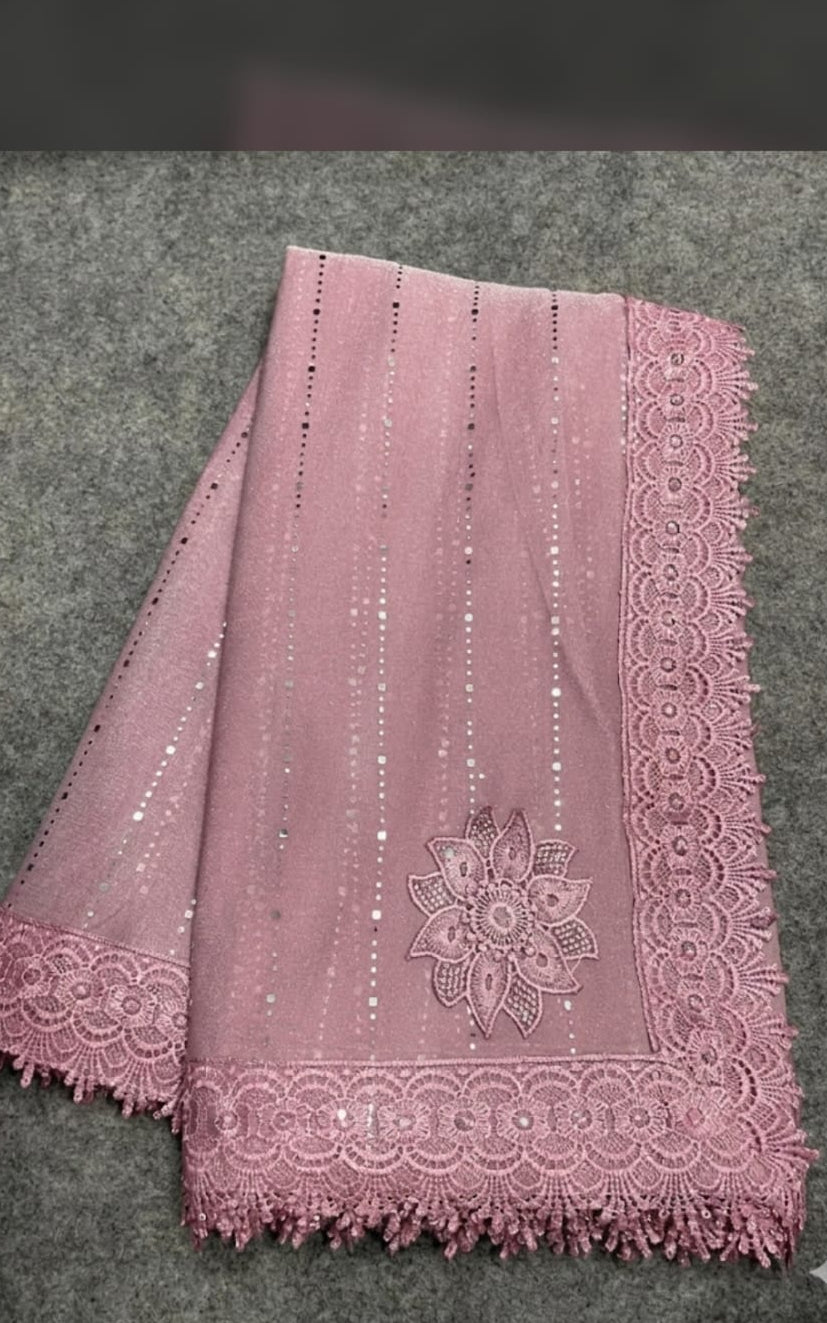 minor worked saree with running blouse