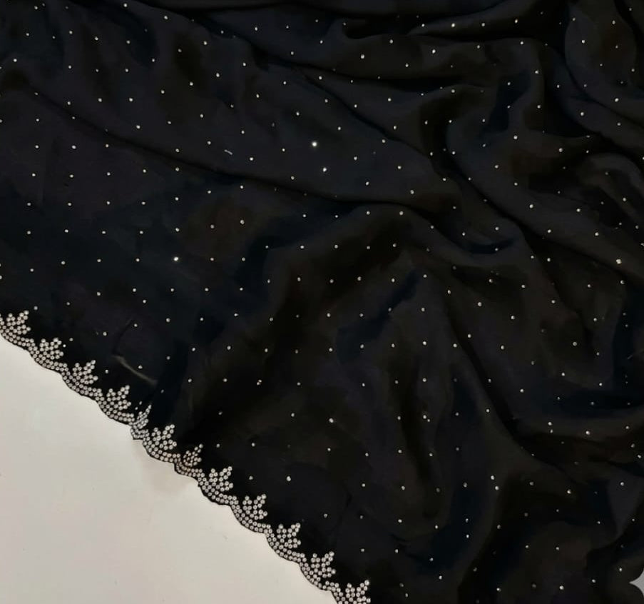new georgette saree with running blouse