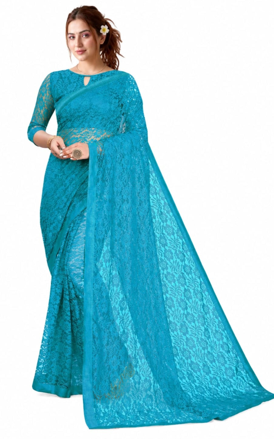 new brasso type saree with running blouse