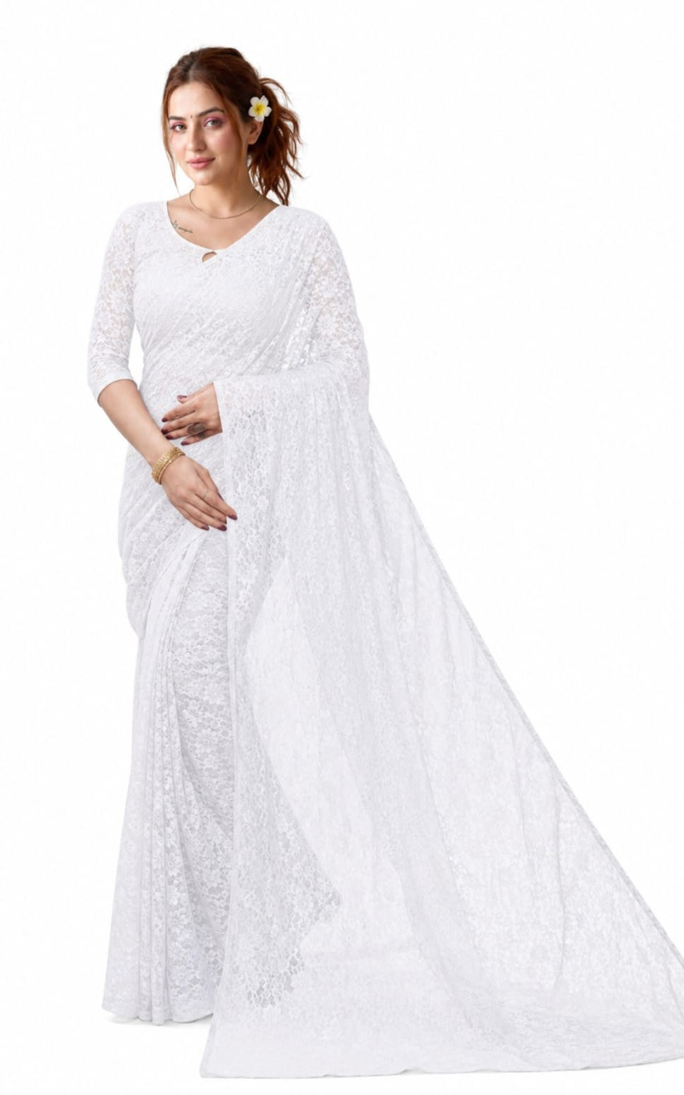 new brasso type saree with running blouse