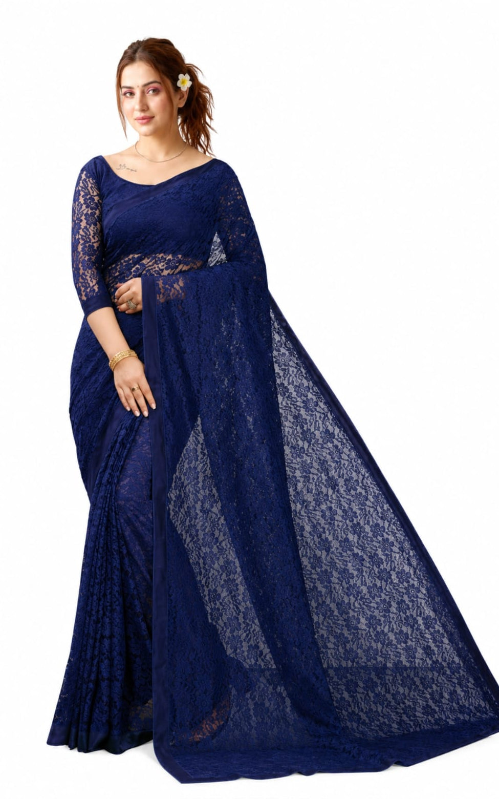 new brasso type saree with running blouse