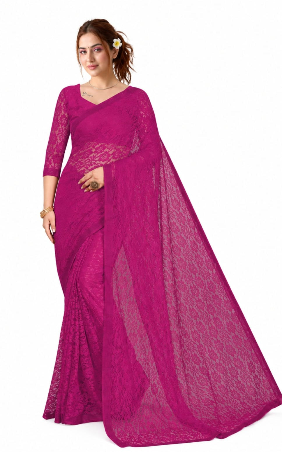 new brasso type saree with running blouse