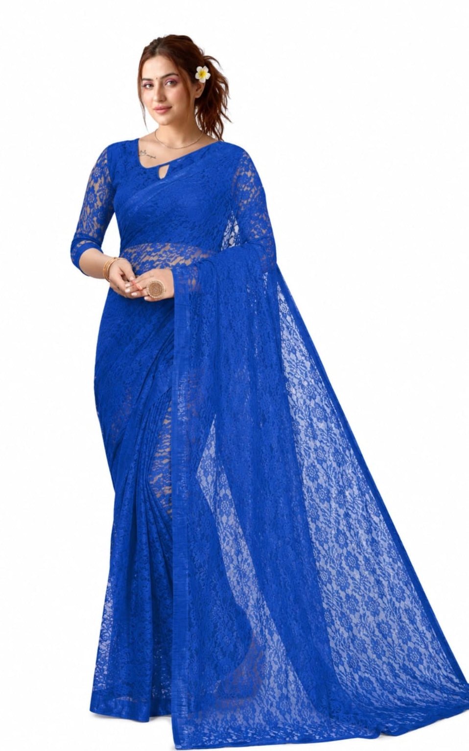 new brasso type saree with running blouse