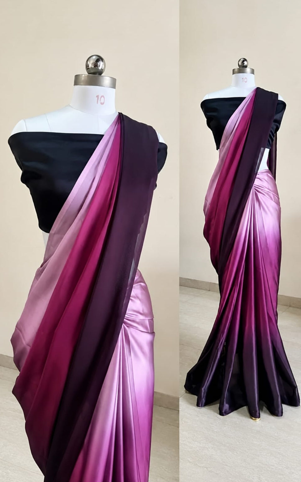 best purple ladies saree with blouse