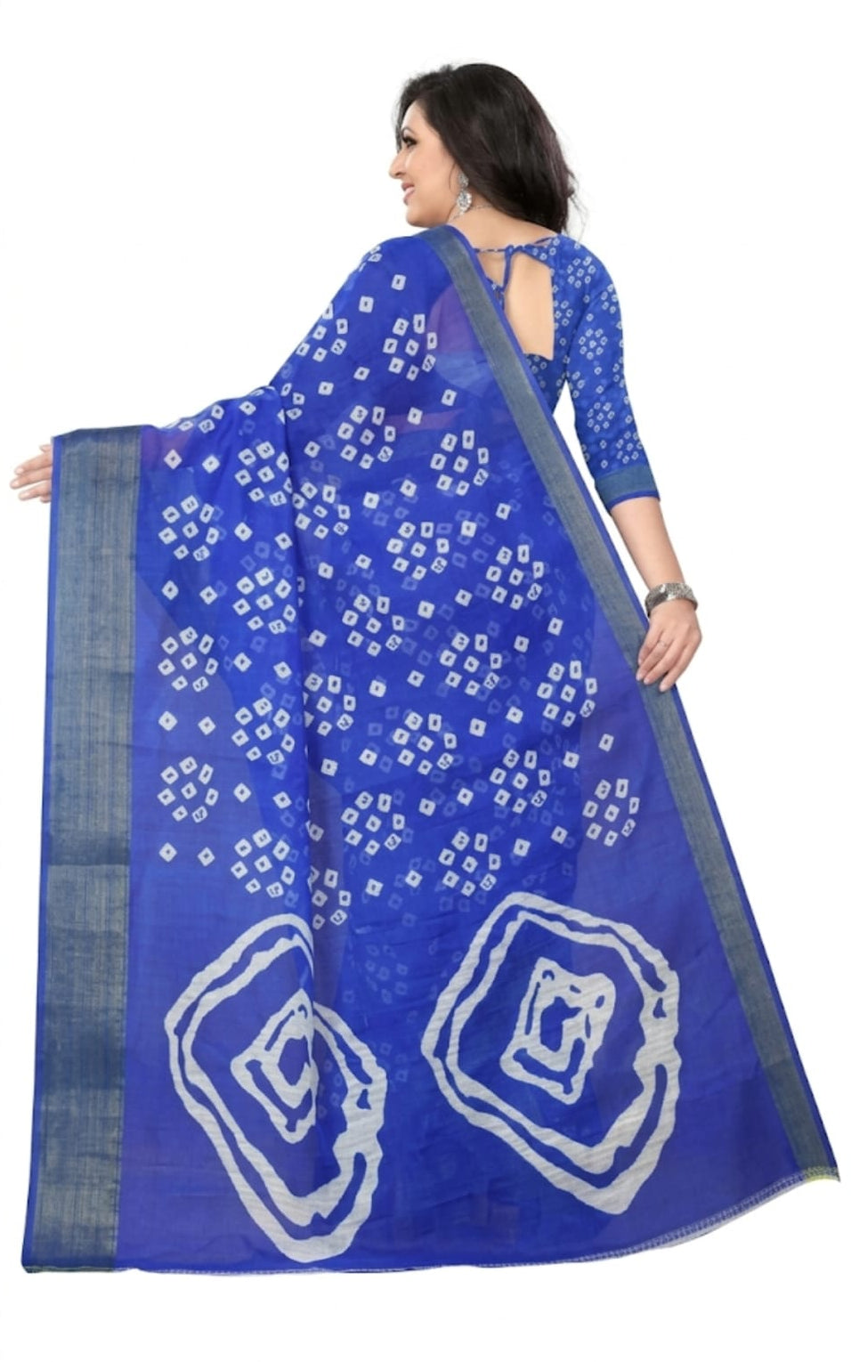 bandhani type cotton blend saree