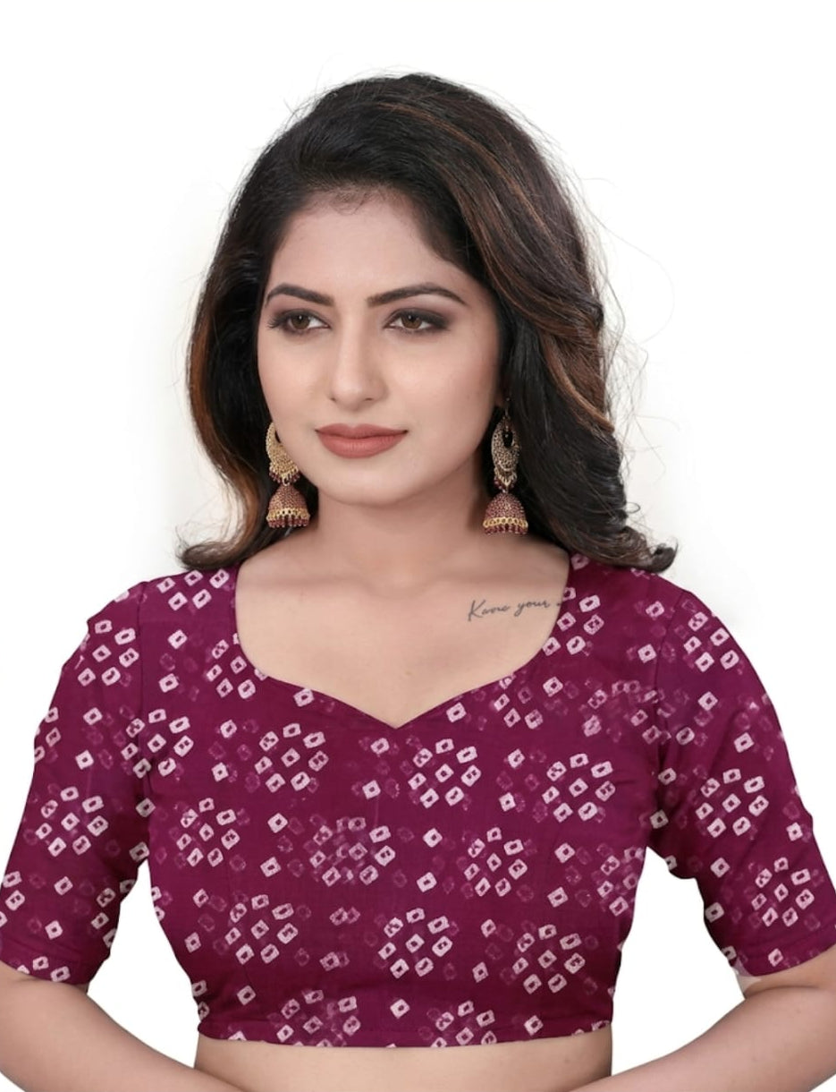 bandhani type cotton blend saree