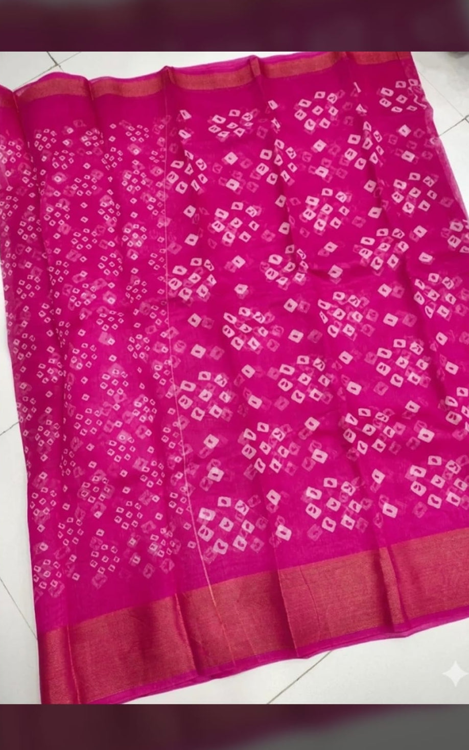 bandhani type cotton blend saree